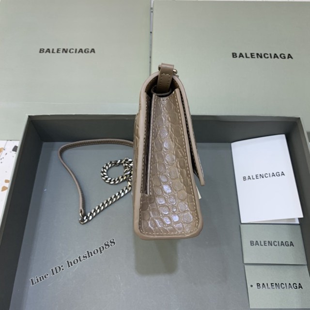 Balenciaga專櫃爆款鱷魚紋鏈條包女士肩背包 巴黎世家沙漏鏈條斜挎包 fyj1879